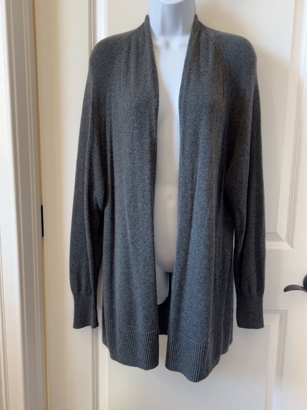 Leith Gray Oversized Open Front Long Cardigan Sweater XS